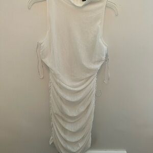 Lulu's White Ruched Mini Dress